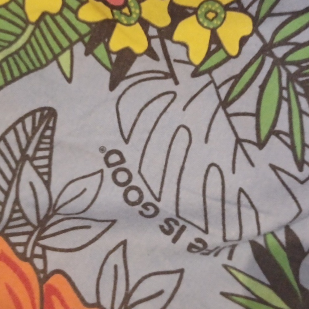 Life is Good Snuggle Up Blue/ Tropical Floral Print Sleep/Lounge Shorts - Picture 3 of 6